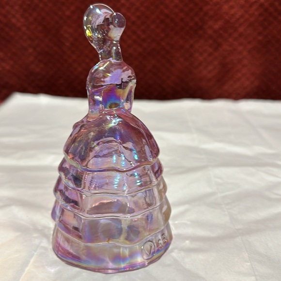 Summit Art Glass Melanie Southern Belle Lady Pink Carnival Iridescent Figurine - Picture 9 of 14